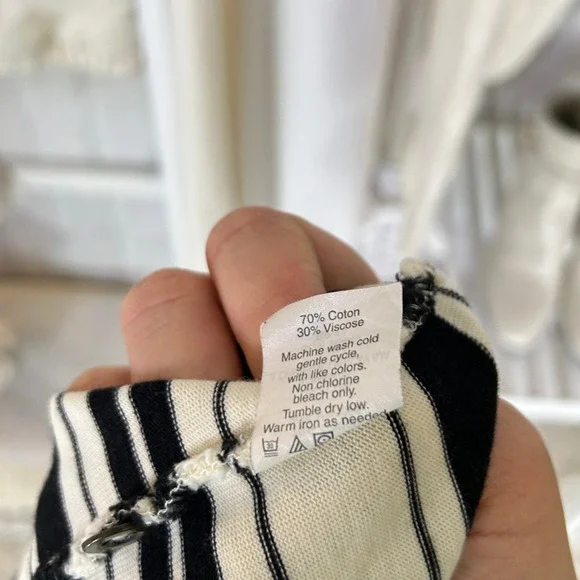 J Crew Women's Size S Cream & Black Button Back Fit & Flare Striped Dress #0301 - Picture 9 of 12